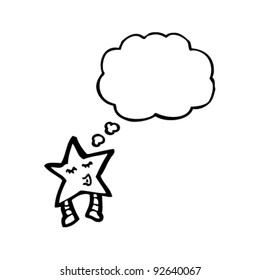 star with thought bubble cartoon