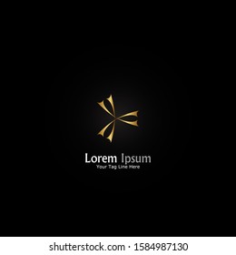 "Star three point". Minimalist, simple,digital and modern logo design.