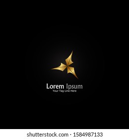 "Star three point". Minimalist, simple,digital and modern logo design.