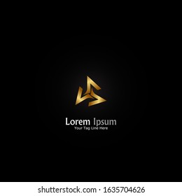 "Star three point". Minimalist, simple,digital and modern logo design.
