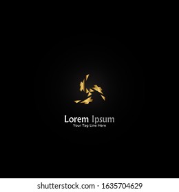 "Star three point". Minimalist, simple,digital and modern logo design.