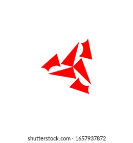 "Star three point". Minimalist, simple,digital and modern logo design.