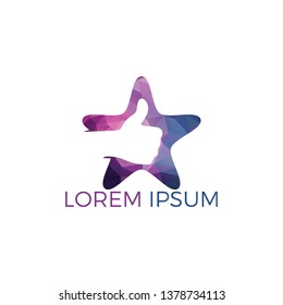 Star and thumb up vector logo design. Success symbol. Like sign icon. 
