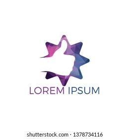 Star and thumb up vector logo design. Success symbol. Like sign icon. 