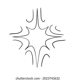 A star or a thumbnail icon. A hand-drawn vector black icon on a white background.