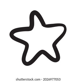 A star or a thumbnail icon. A hand-drawn vector black icon on a white background.