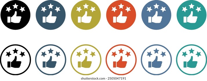 star and thumbs up hand icon