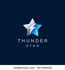 star thunder gradient logo design