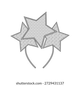 Ilustración de maqueta de Vector de boceto plano técnico de tiara de estrella.