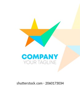 Star Tick Icon Logo Design