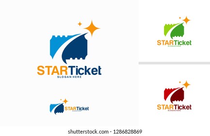 Star Ticket logo designs concept vector, VIP Ticket logo template designs
