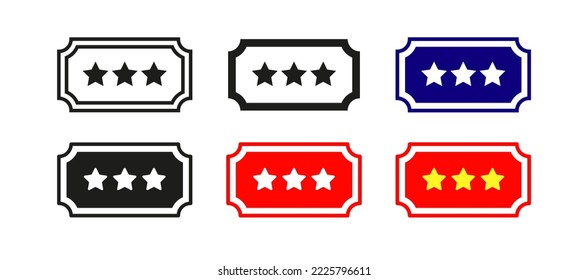 Star ticket vector design template. Coupon festival symbol. Six colors concept.