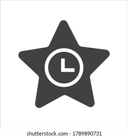 Stern mit Zeitsymbol Konzept. Flachdesign-Symbol