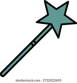 Star Tipped Magic Wand Wizardry and Sorcery Tool Graphic