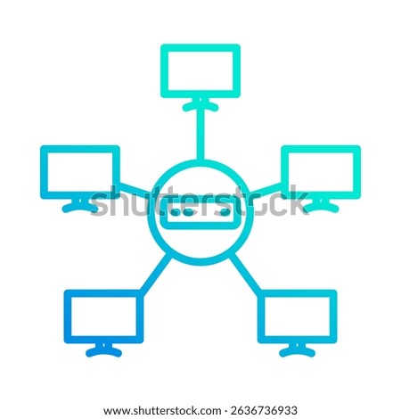 Star Topology Icon Element For Design