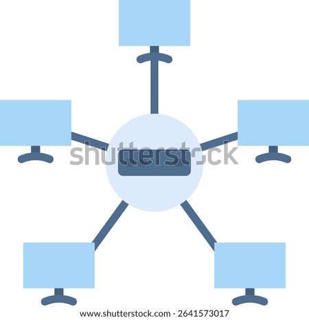 Star Topology Icon Element For Design