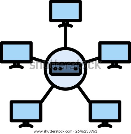 Star Topology Icon Element For Design