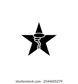 logotipo do vetor de estrela e tornado