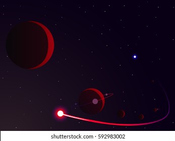 star trail across solar system