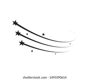 Star trail comet trace of black lines vector illustration on background