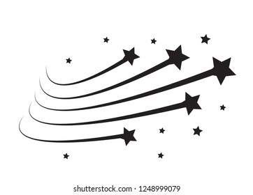 Star trail comet trace  lines on white background. Vector Illustration EPS10