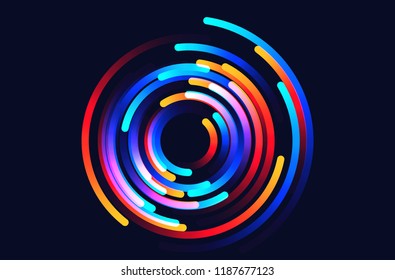 Star trails vector background illustration made up of colored gradient lines
