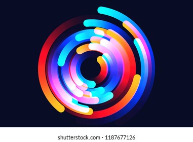 Star trails vector background illustration made up of colored gradient lines
