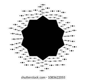 star transformation pattern with dot particles, space background with halftone effect, star effect isolated vector, starburst design background element