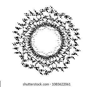 star transformation pattern with dot particles, space background with halftone effect, star effect isolated vector, starburst design background element