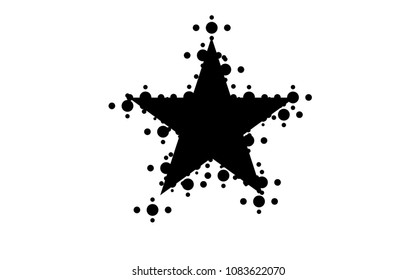 star transformation pattern with dot particles, space background with halftone effect, star effect isolated vector, starburst design background element