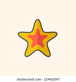 Star. Travel Flat Icon