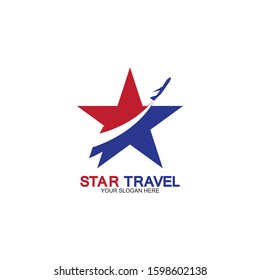 Star travel logo design. Travel agency logo design. Amazing destinations creative symbol concept.