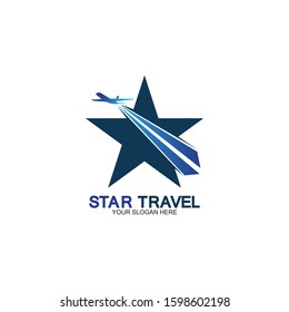 Star travel logo design. Travel agency logo design. Amazing destinations creative symbol concept.