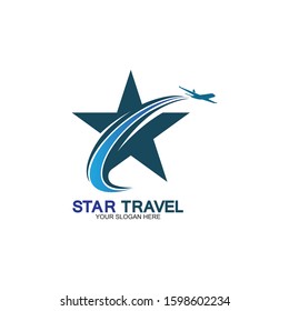 Star travel logo design. Travel agency logo design. Amazing destinations creative symbol concept.