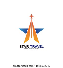 Star travel logo design. Travel agency logo design. Amazing destinations creative symbol concept.