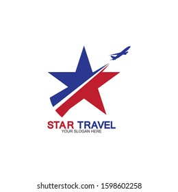 Star travel logo design. Travel agency logo design. Amazing destinations creative symbol concept.