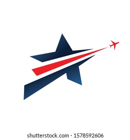 Star Travel Logo Vector Design.	