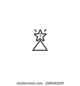 star tree line icon, outline vector sign, pixel perfect icon