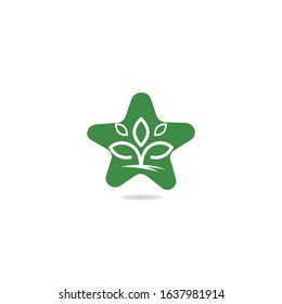 Star Tree logo design. Ecology, environment and agriculture vector icon.	
