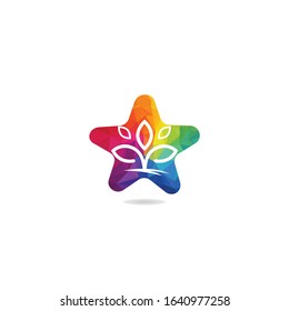 Star Tree logo design. Ecology, environment and agriculture vector icon.	
