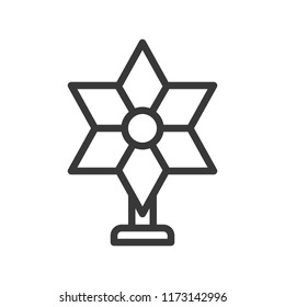 star tree topper, Merry Christmas theme set, outline editable stroke pixel perfect icon