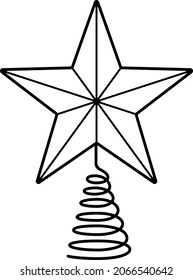 Estrella de árbol. Ilustración del contorno del vector.