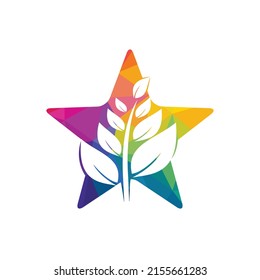 Star tree vector logo design template.