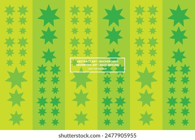 Star and Triangle Shapes Green and Light Green Colors Modern Abstract Background Geometric Background