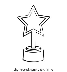 Diseño de ilustraciones vectoriales del icono de premio Star trophy