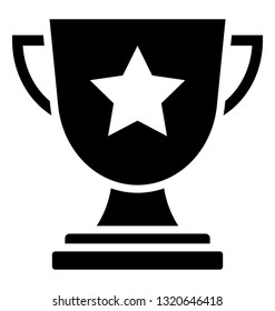 Star trophy glyph vector 