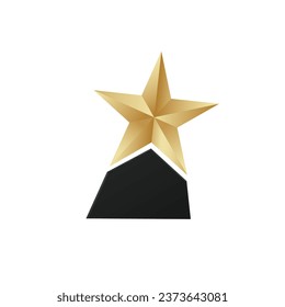 Star trophy golden prize vector 3d winner rewand