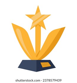 star trophy golden vector isolated