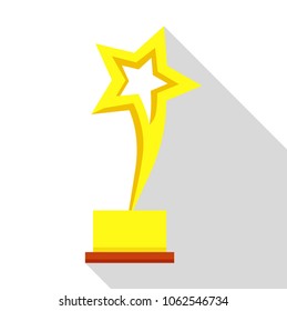 Star trophy icon. Flat illustration of star trophy vector icon for web