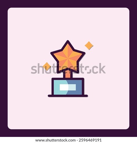 Star trophy icon representing achievement, success, and recognition design